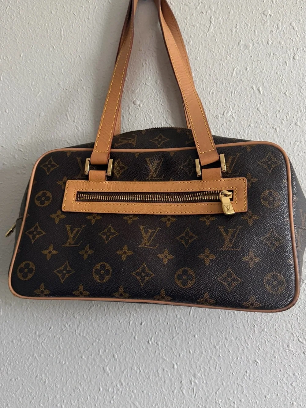 Louis Vuitton Monogram Canvas Tote with Tan Trim